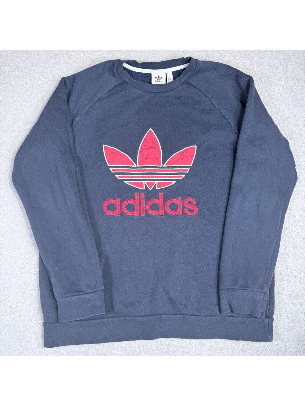 Faded Navy Blue Adidas Sweatshirt Size L